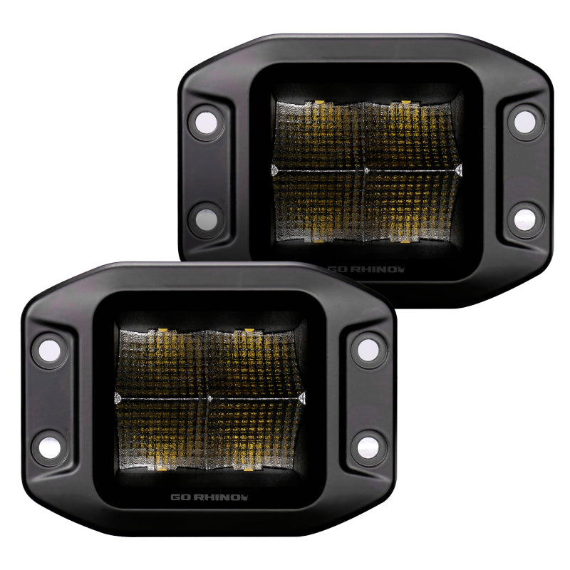 Go Rhino Xplor Blackout Series Cube LED Flood Light Kit (Flush