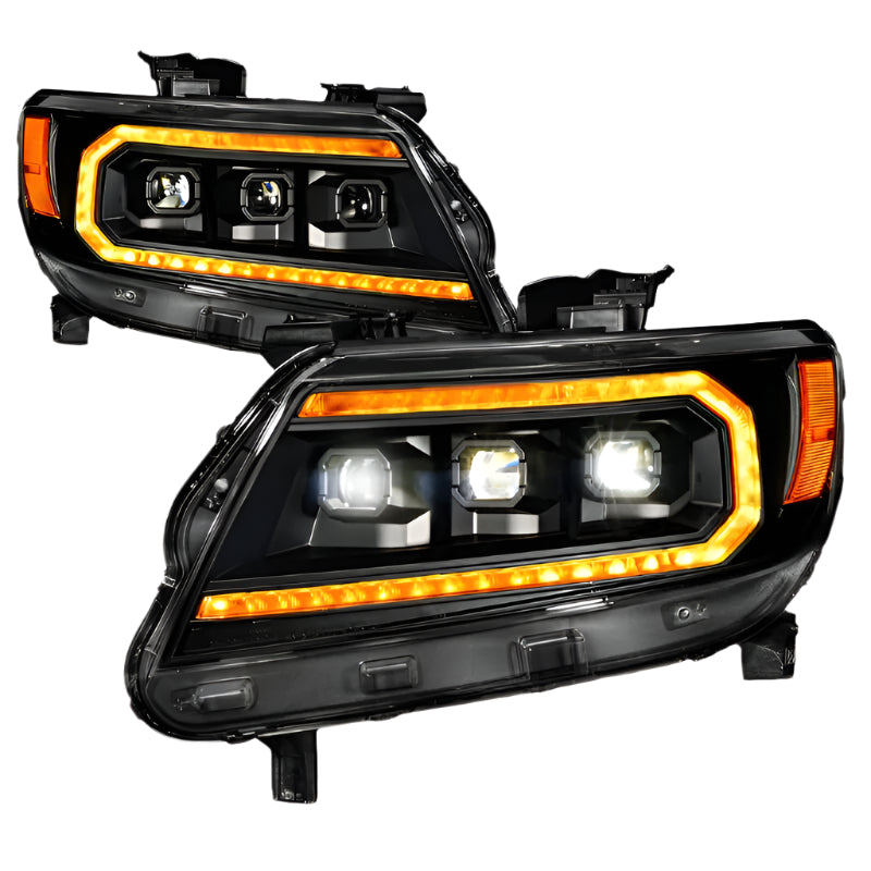 ANZO 15-22 Chevy Colorado Full LED Headlights Black – Black Ops