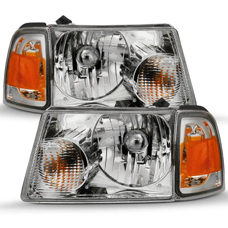 ANZO 2001-2011 Ford Ranger Crystal Headlights Chrome – Black Ops