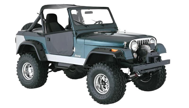 Bushwacker 59-83 Jeep CJ5 Cutout Style Flares 4pc - Black – Black