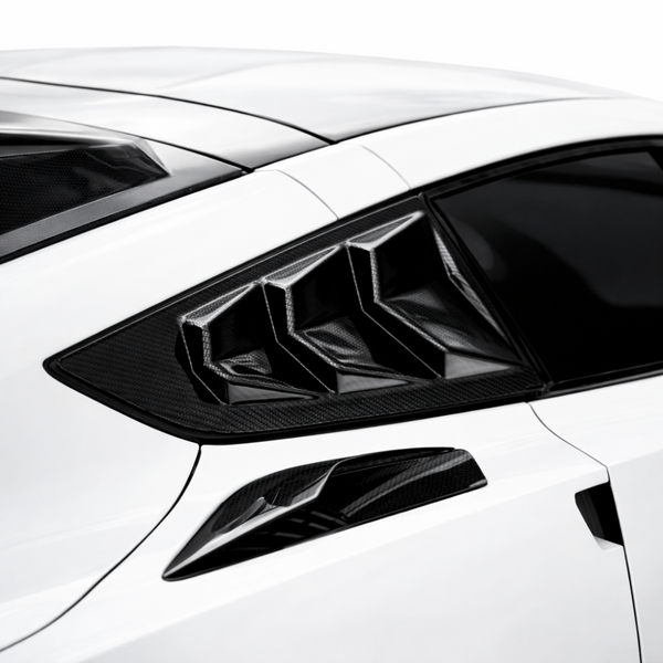 GLASSSKINZ BAKKDRAFT C7 Corvette Stingray Quarter Louvers – Black