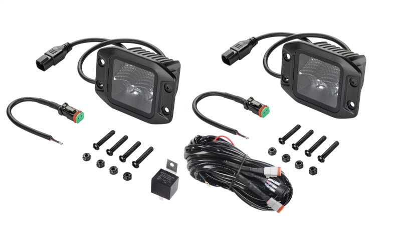 Hella Universal Black Magic 3.2in L.E.D. Cube Kit - Flood Beam