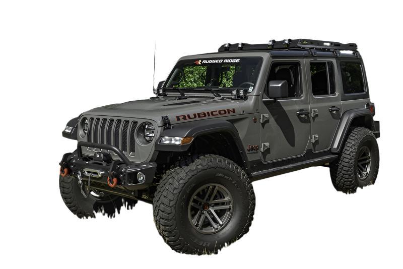 Rugged Ridge Roof Rack with Basket 18-20 Jeep Wrangler JL 4Dr Hardtops