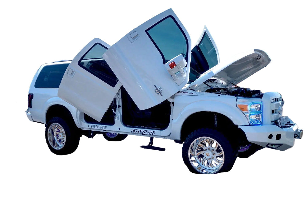 Vertical Doors Ford Excursion 2000–2005 Lambo Door Kit – Black Ops Vertical Doors Ford Excursion 2000–2005 Lambo Door Kit – Black Ops