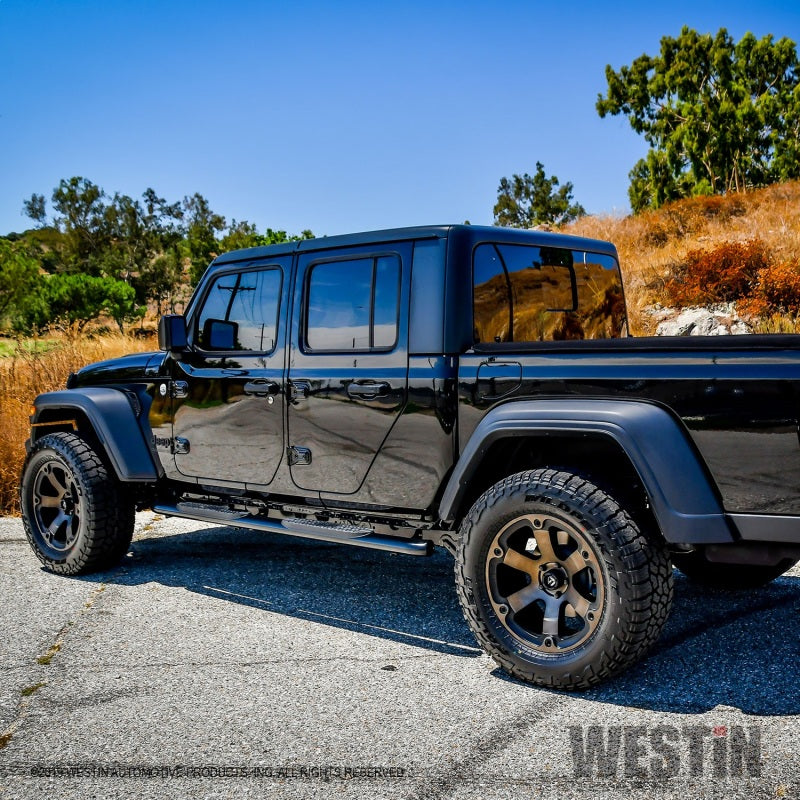 Safari掲載 g-stage コーデュロイ風 ストレッチセットアップ 黒44 Westin 2020-2022 Jeep Gladiator Pro Traxx 4 Oval Nerf Bars Black