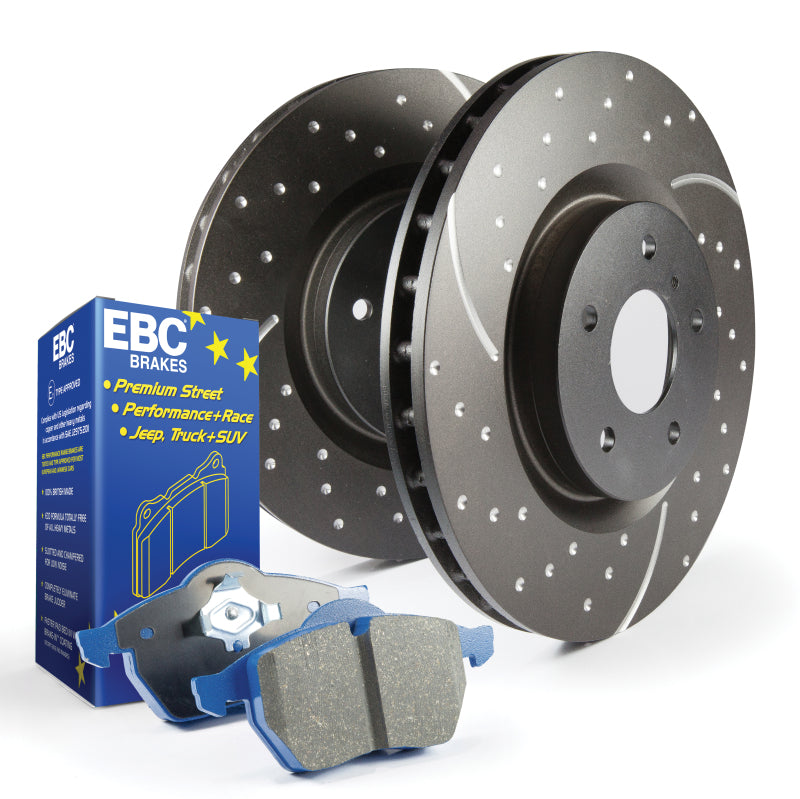 EBC S6 Kits Bluestuff Pads and GD Rotors-Brake Rotors - Slot & Drilled-EBC