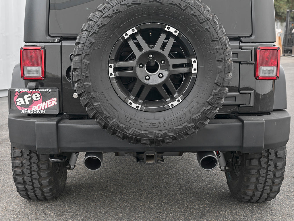 aFe aFe Rebel Series 2.5in 409 SS Axle-Back Exhaust w/ Black Tips 2007+ Jeep Wrangler (JK) V6 3.6L/3.8L