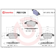 Load image into Gallery viewer, Brembo BREP85109N 2015 Volkswagen Tiguan Brake Pad Set
