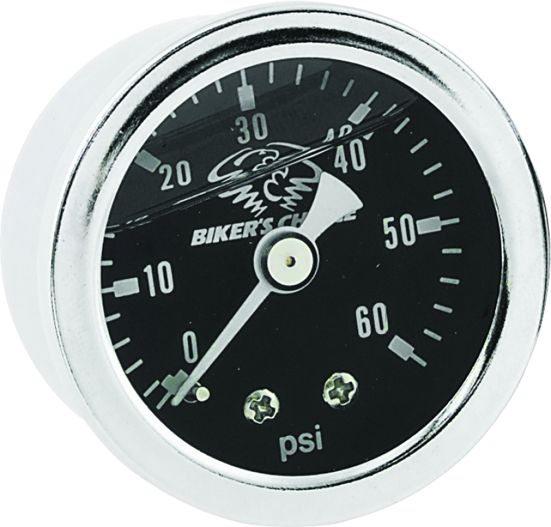 BKC210079-Bikers Choice Black Face Liquid Filled Oil Pressure Gauge 0-60 Psi 1/8 NPT-Gauges-Bikers Choice