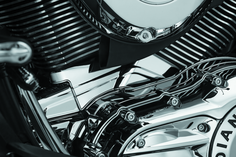 KUR5737-Kuryakyn Cylinder Base Cover Indian Models Chrome-Engine Covers-Kuryakyn