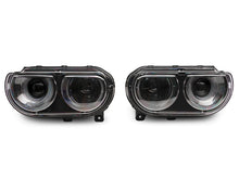 Load image into Gallery viewer, RAXCH3761-Raxiom 08-14 Dodge Challenger Halo Projctr Headlights w/Sequential Turn Signals-Blk Hsng(Clear Lens)-Headlights-Raxiom