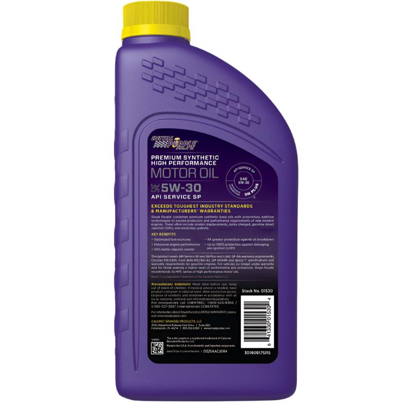 RLP06530-Royal Purple Premium Synthetic High Performance Multi-Grade 5W-30 Motor Oil - 1 Quart-Motor Oils-Royal Purple