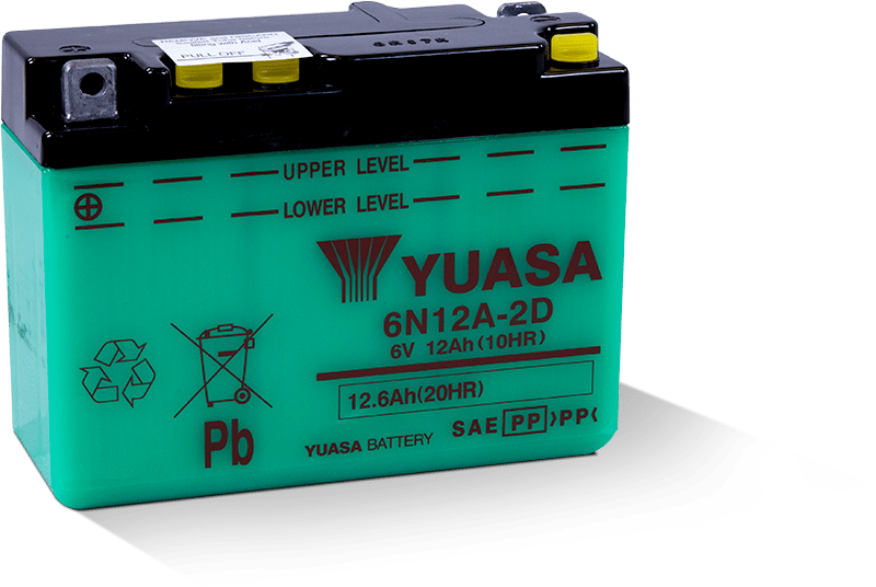 Yuasa 6N12A-2D Conventional 6 Volt Battery-Batteries-Yuasa Battery