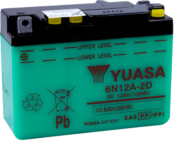 Yuasa 6N12A-2D Conventional 6 Volt Battery-Batteries-Yuasa Battery