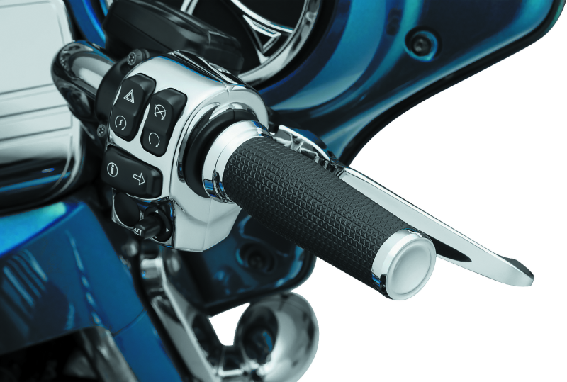 KUR5942-Kuryakyn Thresher Grips Throttle-By-Wire Chrome-Grips-Kuryakyn