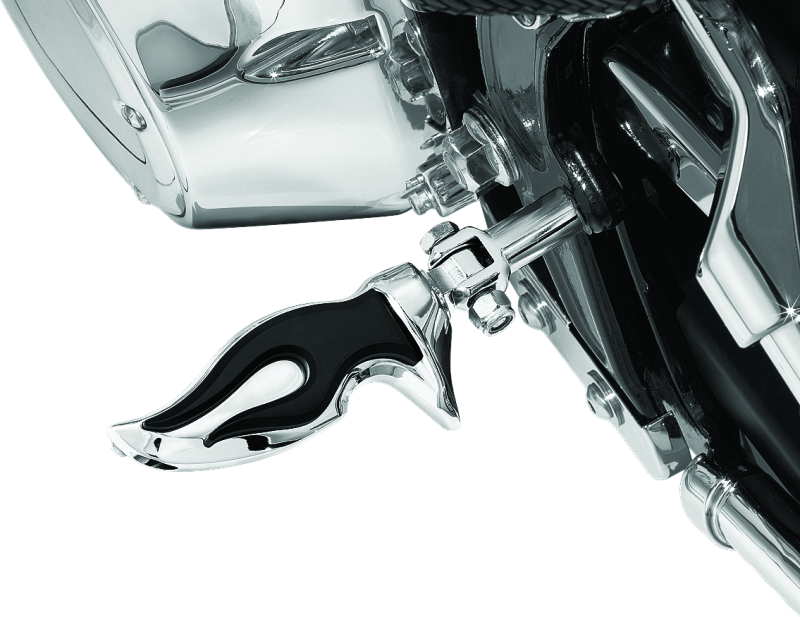 KUR4416-Kuryakyn Flamin Peg With Male Mount Adapter Chrome-Footpegs-Kuryakyn