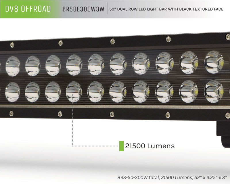 DV8 Offroad BRS Pro Series 50in Light Bar 300W Flood/Spot 3W LED - Black-Light Bars & Cubes-DV8 Offroad