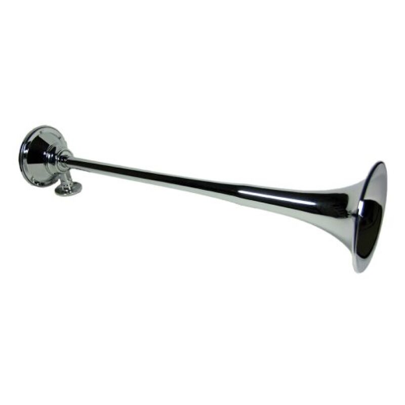 KLE411-Kleinn Chrome Roof Mount Single Horn/ 21.5In - Chrome-Plated Spun Copper-Horns-Kleinn Air Horns