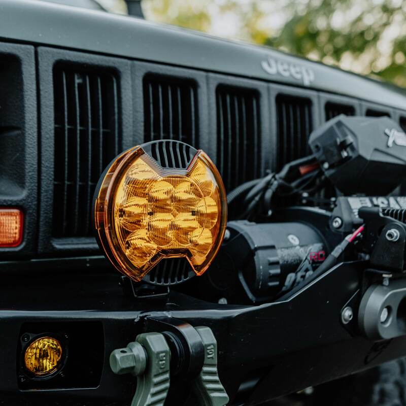 KCL5121-KC HiLiTES SlimLite 6in Light Shield - SAE Driving Beam - Selective Yellow-Light Covers and Guards-KC HiLiTES