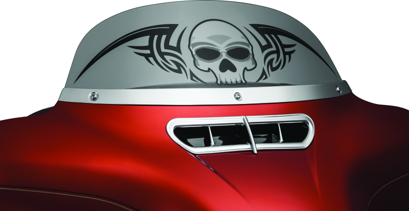 KUR1387-Kuryakyn Smooth Windshield Trim 14-Up Touring Chrome-Exterior Trim-Kuryakyn