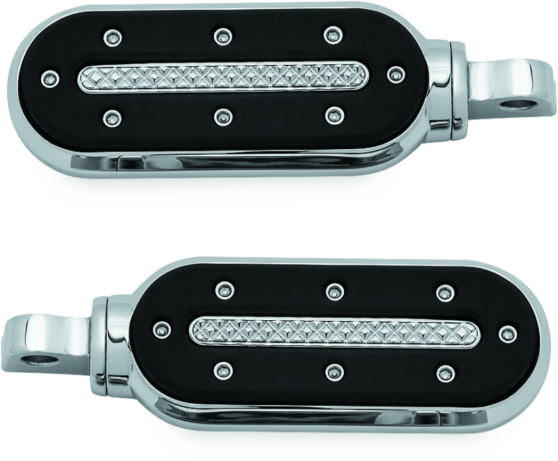 KUR7031-Kuryakyn Heavy Industry Pegs With Adapters Chrome-Footpegs-Kuryakyn