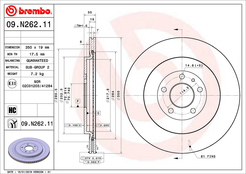 Brembo OE 13-14 Ford Mustang Rear Disc Brake Kit