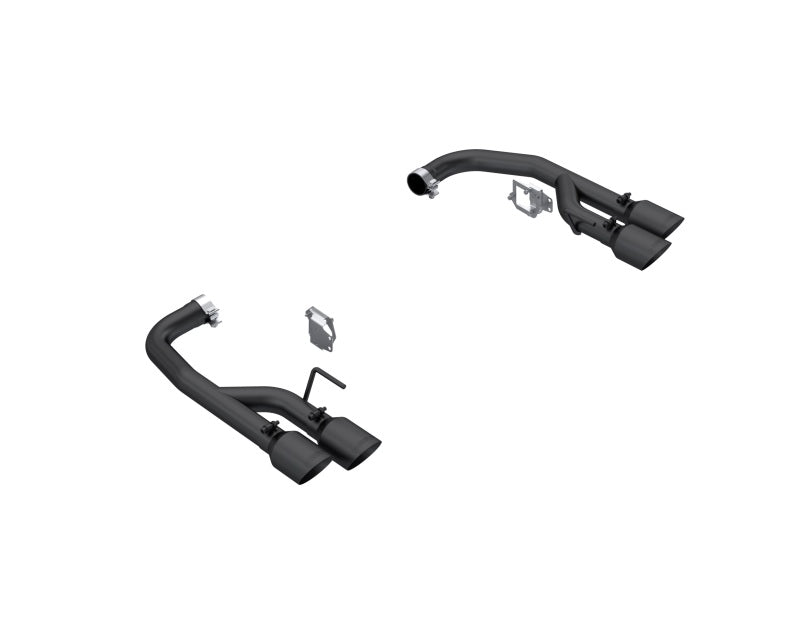 MBRPS7281BLK-MBRP 2024 Ford Mustang GT 5.0L 2.5in Dual Rear Axle-Black Tips - Black-Coated Aluminized Steel-Axle Back-MBRP