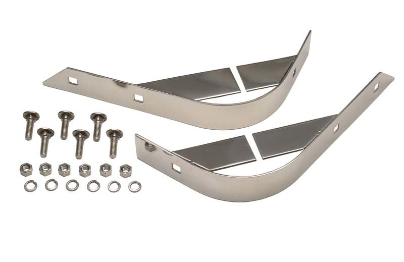 KEN30404-Kentrol 55-86 Jeep CJ Rear Body Guard Pair - Polished Silver-Body Armor & Rock Rails-Kentrol