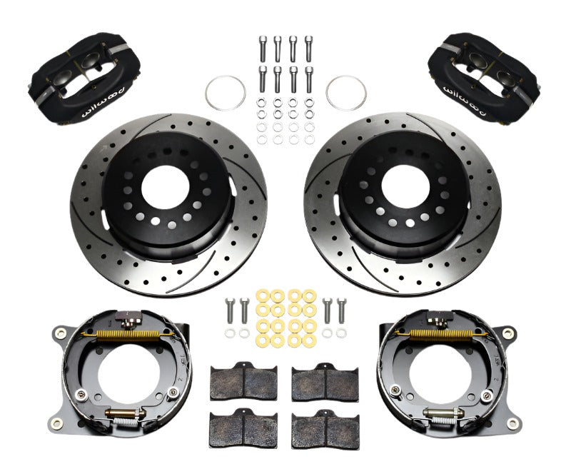 WIL140-11828-D-Wilwood Forged Dynalite P/S Park Brake Kit Drilled Impala 59-64 / Corvette 57-62-Big Brake Kits-Wilwood