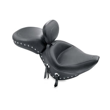 Load image into Gallery viewer, Mustang 00-15 Harley Softail Std Rear Tire Wide Touring Solo Seat w/Driver Backrest w/Studs - Black-Solo Motorcycle Seats-Mustang Motorcycle
