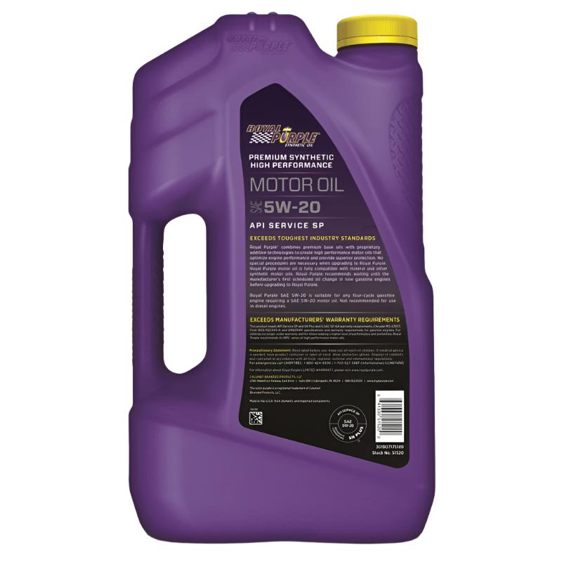 RLP53520-Royal Purple Premium Synthetic High Performance Multi-Grade 5W-20 Motor Oil - 5 Quart-Motor Oils-Royal Purple