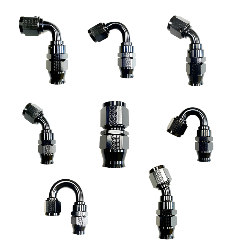 FRA681506-BL-Fragola -6AN Real Street x 150 Degree Hose End Black For PTFE Hose-Fittings-Fragola