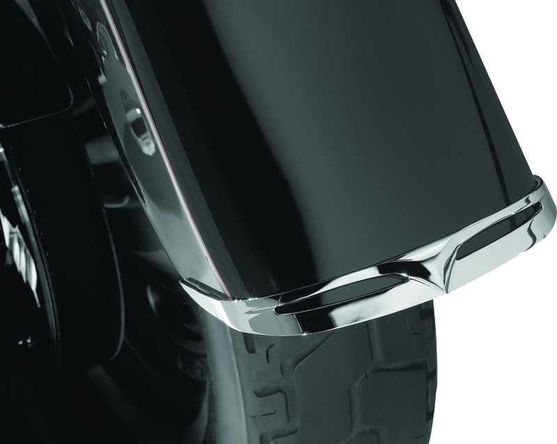 KUR9013-Kuryakyn Fender Tip Front Leading Edge 90-17 Fat Boy Models Chrome-Exterior Trim-Kuryakyn