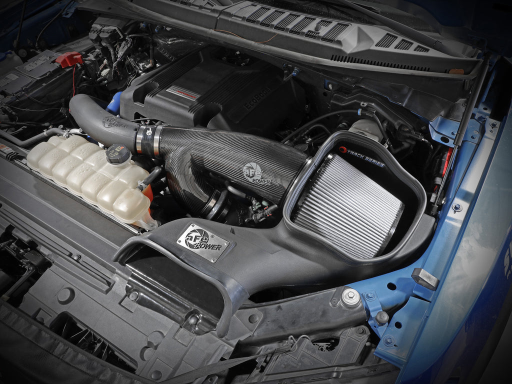 aFe aFe 17-20 Ford F-150/Raptor Track Series Carbon Fiber Cold Air Intake System With Pro DRY S Filters