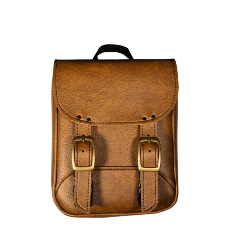 WAM59591-06-Willie & Max Universal Brass Monkey Sissy Bar Bag (8 in L x 10 in W x 4.5 in H) - Warm Brown-Bags - Bike Bags-Willie & Max