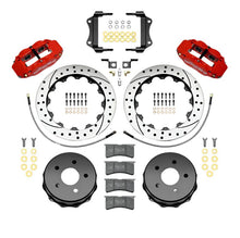 Load image into Gallery viewer, WIL140-13969-DR-Wilwood Narrow Superlite 4R Rear Kit 12.88in Drilled Red 2007-up Jeep JK w/Lines-Big Brake Kits-Wilwood
