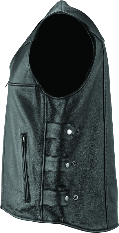 RIV094405-River Road Plains Leather Vest Black - Small-Vests-River Road