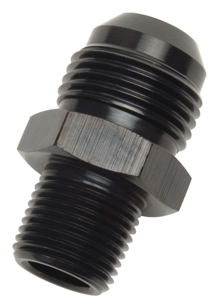 RUS660493-Russell Performance -8 AN to 1/2in NPT Straight Flare to Pipe (Black)-Fittings-Russell