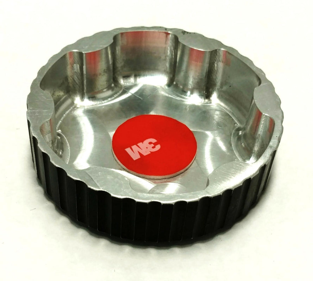 Coolant Reservoir Cap Cover Aluminum Satin Black-Radiator Caps-Roto-Fab