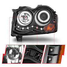 Load image into Gallery viewer, ANZ111213-ANZO 2008-2010 Jeep Grand Cherokee Projector Headlights w/ Halo Black (CCFL)-Headlights-ANZO