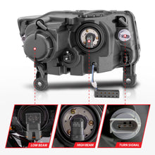 Load image into Gallery viewer, ANZ111329-ANZO 2014-2015 Jeep Grand Cherokee Projector Headlights w/ Plank Style Design Black-Headlights-ANZO