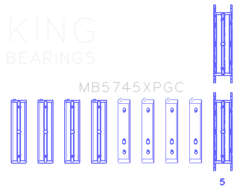 King Subaru FA20/Toyota 4U-GSE (Size .026) pMaxKote Performance Main Bearing Set-Bearings-King Engine Bearings