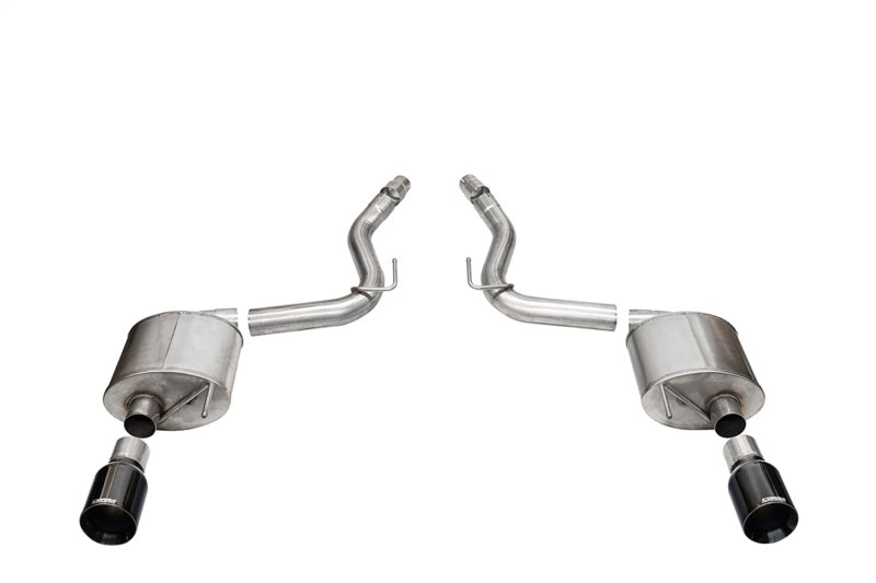 Corsa 24 Ford MustangGT Touring Axle-Back Ex.Sys 3.0in Dual Rear Exit w/4.5in Blk PVD StraightCutTip-Axle Back-CORSA Performance