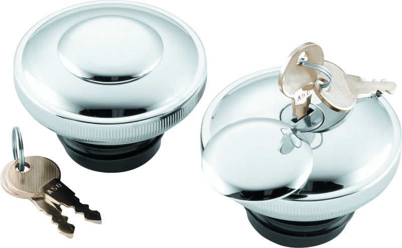 BKC482703-Bikers Choice L96-20 Chrome Lockable Gas Cap Vented-Fuel Lines-Bikers Choice