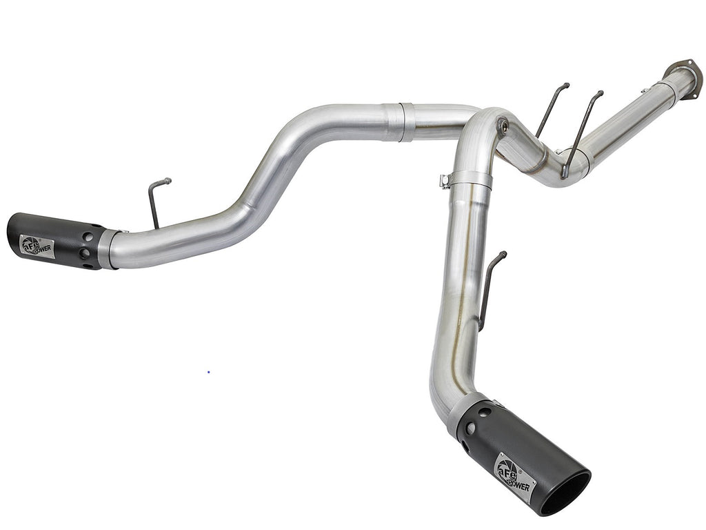 aFe aFe ATLAS 4in DPF-Back Alum Steel Exhaust System w/Black Tip 2017 Ford Diesel Trucks V8-6.7L (td)