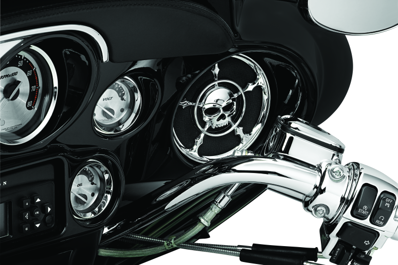 KUR3787-Kuryakyn Zombie Speaker Grills Chrome-Exterior Trim-Kuryakyn