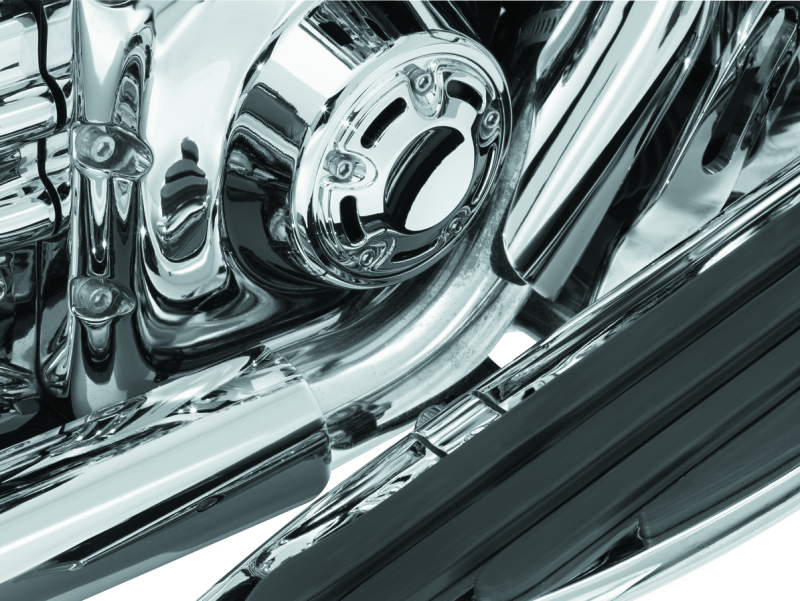 KUR9196-Kuryakyn Bridge The Gap Heat Shield 93-08 Touring Models Chrome-Heat Shields-Kuryakyn