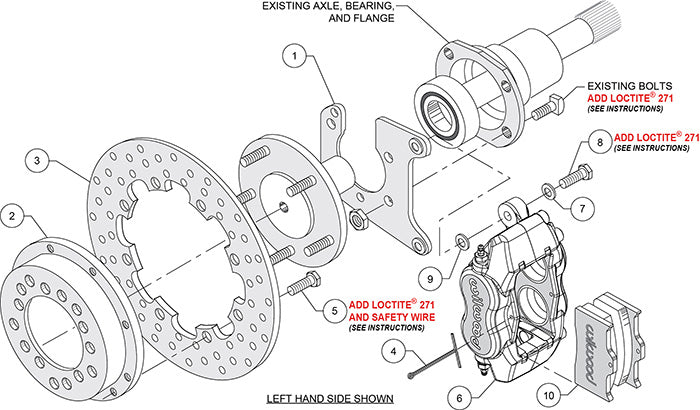Rear Brake Kit – Part No: 140-2119-BD Forged Dynalite Rear Drag Brake Kit
