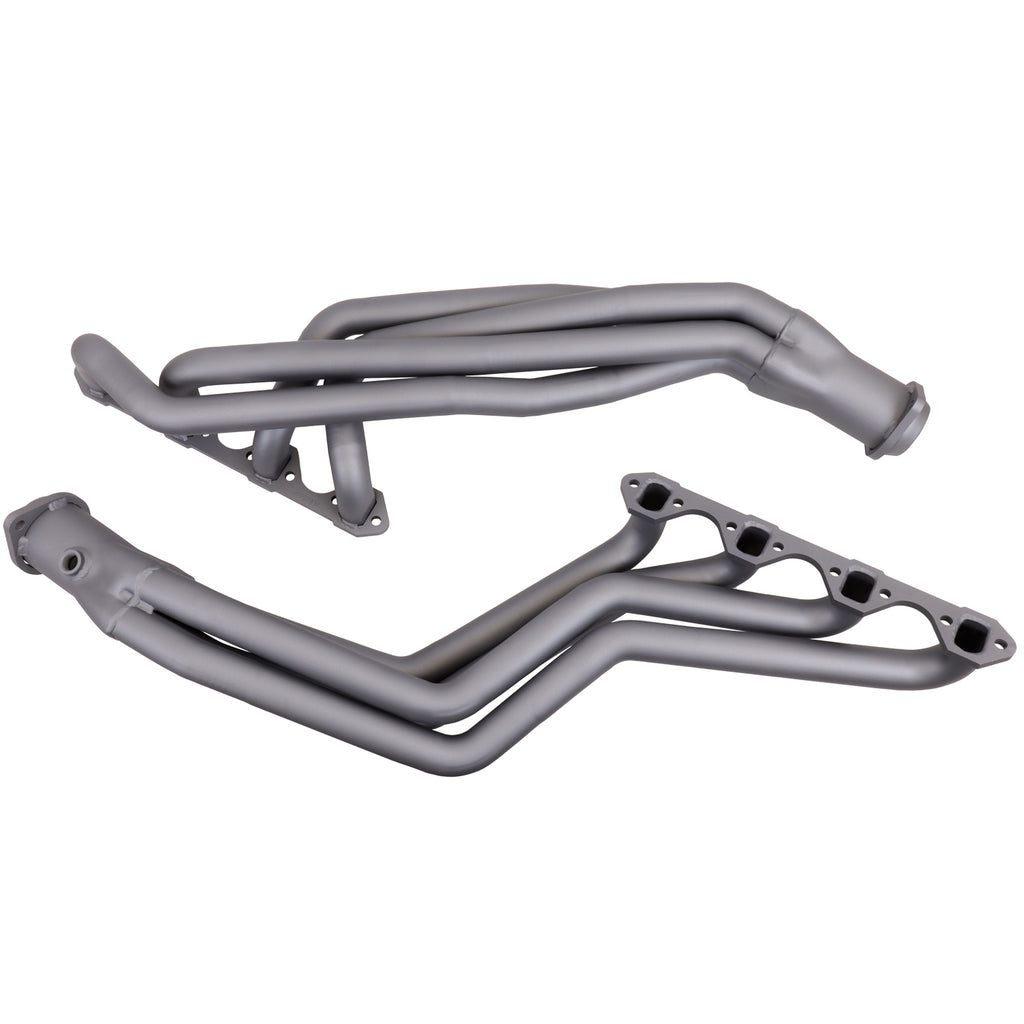 BBK15313-BBK 79-93 Ford Mustang 5.0L 1-5/8 Long Tube Headers w/High Flow Catted X-Pipe (Silver Ceramic)-Headers & Manifolds-BBK