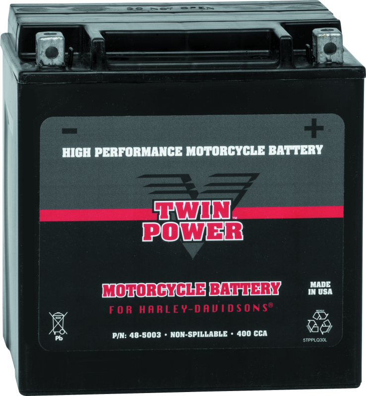 TWP485003-Twin Power YIX-30L High Performance Battery Replaces H-D 66010-97A Made in USA-Batteries-TwinPower